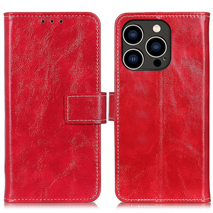 For iPhone 16 Pro Max Retro Crazy Horse Texture Horizontal Flip Leather Phone Case(Red) by buy2fix