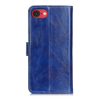 For iPhone 16e Retro Crazy Horse Texture Horizontal Flip Leather Phone Case(Blue) by buy2fix
