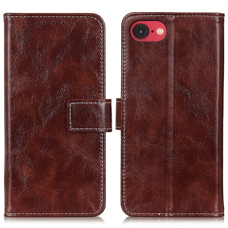 For iPhone 16e Retro Crazy Horse Texture Horizontal Flip Leather Phone Case(Brown) by buy2fix
