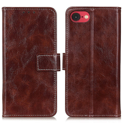 For iPhone 16e Retro Crazy Horse Texture Horizontal Flip Leather Phone Case(Brown) by buy2fix
