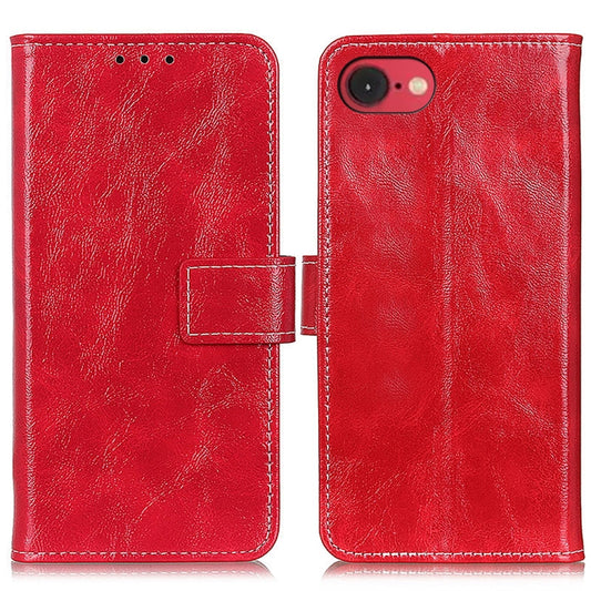 For iPhone 16e Retro Crazy Horse Texture Horizontal Flip Leather Phone Case(Red) by buy2fix