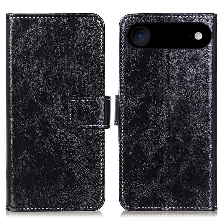 For iPhone Air Retro Crazy Horse Texture Horizontal Flip Leather Phone Case(Black) - iPhone Air Cases by buy2fix | Online Shopping UK | buy2fix
