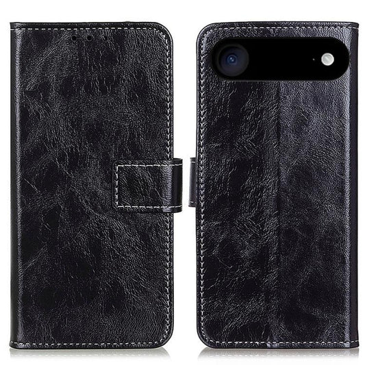For iPhone Air Retro Crazy Horse Texture Horizontal Flip Leather Phone Case(Black) - iPhone Air Cases by buy2fix | Online Shopping UK | buy2fix