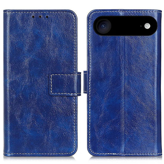 For iPhone Air Retro Crazy Horse Texture Horizontal Flip Leather Phone Case(Blue) - iPhone Air Cases by buy2fix | Online Shopping UK | buy2fix