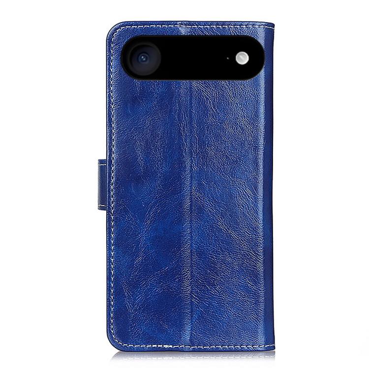 For iPhone Air Retro Crazy Horse Texture Horizontal Flip Leather Phone Case(Blue) - iPhone Air Cases by buy2fix | Online Shopping UK | buy2fix