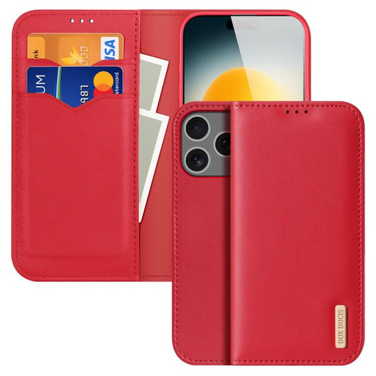 For iPhone 17 Pro Max DUX DUCIS Hivo Series Cowhide + PU + TPU Flip Phone Case(Red) - iPhone 17 Pro Max Cases by DUX DUCIS | Online Shopping UK | buy2fix