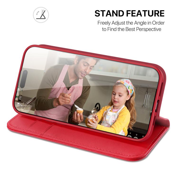 For iPhone 17 Pro Max DUX DUCIS Hivo Series Cowhide + PU + TPU Flip Phone Case(Red) - iPhone 17 Pro Max Cases by DUX DUCIS | Online Shopping UK | buy2fix