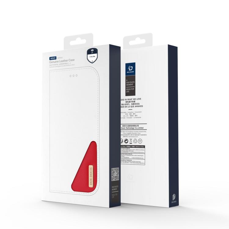 For iPhone 17 Pro Max DUX DUCIS Hivo Series Cowhide + PU + TPU Flip Phone Case(Red) - iPhone 17 Pro Max Cases by DUX DUCIS | Online Shopping UK | buy2fix