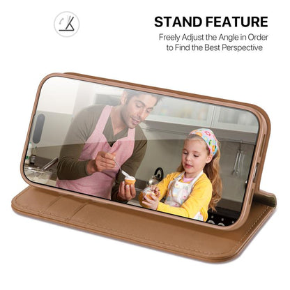 For iPhone 17 Pro DUX DUCIS Hivo Series Cowhide + PU + TPU Flip Phone Case(Brown) - iPhone 17 Pro Cases by DUX DUCIS | Online Shopping UK | buy2fix