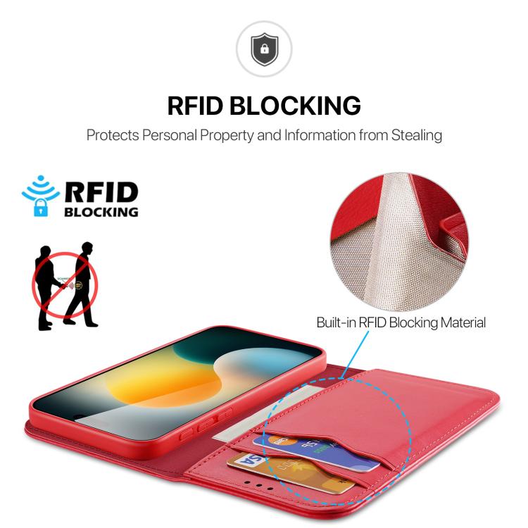 For iPhone 17 Pro DUX DUCIS Hivo Series Cowhide + PU + TPU Flip Phone Case(Red) - iPhone 17 Pro Cases by DUX DUCIS | Online Shopping UK | buy2fix