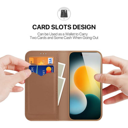 For iPhone 17 DUX DUCIS Hivo Series Cowhide + PU + TPU Flip Phone Case(Brown) - iPhone 17 Cases by DUX DUCIS | Online Shopping UK | buy2fix