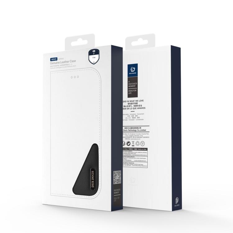 For iPhone 17 Air DUX DUCIS Hivo Series Cowhide + PU + TPU Flip Phone Case(Black) - iPhone 17 Air Cases by DUX DUCIS | Online Shopping UK | buy2fix