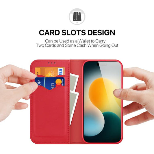 For iPhone 17 Air DUX DUCIS Hivo Series Cowhide + PU + TPU Flip Phone Case(Red) - iPhone 17 Air Cases by DUX DUCIS | Online Shopping UK | buy2fix