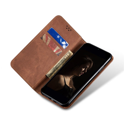 For vivo X100 Denim Texture Flip Leather Phone Case(Brown) - vivo Cases by imak | Online Shopping UK | buy2fix