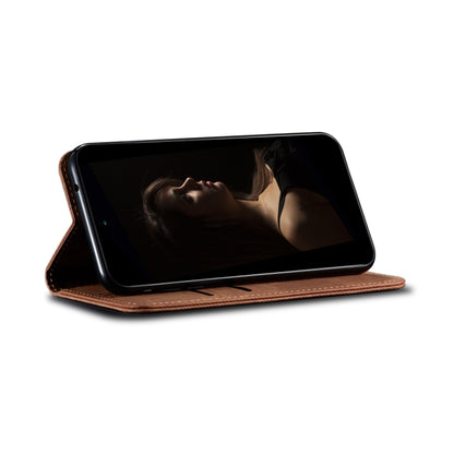 For vivo X100 Denim Texture Flip Leather Phone Case(Brown) - vivo Cases by imak | Online Shopping UK | buy2fix