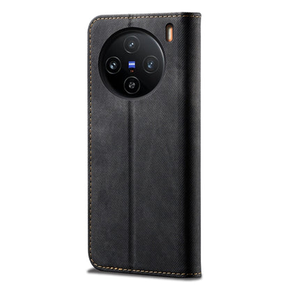 For vivo X100 Denim Texture Flip Leather Phone Case(Black) - vivo Cases by imak | Online Shopping UK | buy2fix