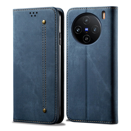 For vivo X100 Denim Texture Flip Leather Phone Case(Blue) - vivo Cases by imak | Online Shopping UK | buy2fix