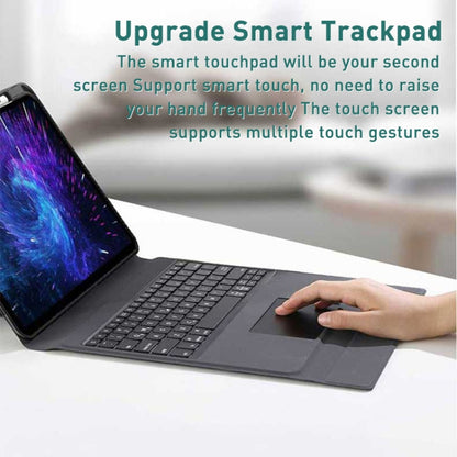 For iPad 10th Gen 10.9 2022 Integrated Bluetooth Keyboard Leather Case with Backlight & Touchpad(Black) - Universal by buy2fix | Online Shopping UK | buy2fix
