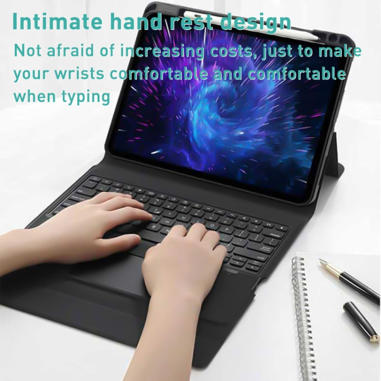 For iPad 10th Gen 10.9 2022 Integrated Bluetooth Keyboard Leather Case with Backlight & Touchpad(Black) - Universal by buy2fix | Online Shopping UK | buy2fix