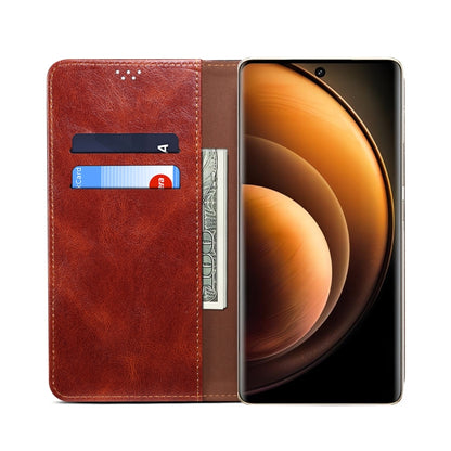 For vivo X100 Oil Wax Crazy Horse Texture Leather Phone Case(Brown) - vivo Cases by imak | Online Shopping UK | buy2fix