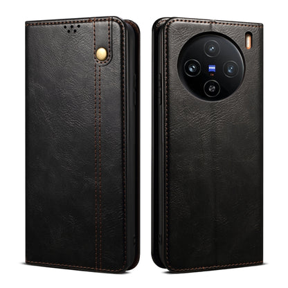 For vivo X100 Oil Wax Crazy Horse Texture Leather Phone Case(Black) - vivo Cases by imak | Online Shopping UK | buy2fix