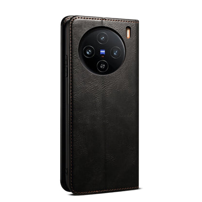 For vivo X100 Oil Wax Crazy Horse Texture Leather Phone Case(Black) - vivo Cases by imak | Online Shopping UK | buy2fix