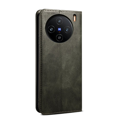 For vivo X100 Oil Wax Crazy Horse Texture Leather Phone Case(Green) - vivo Cases by imak | Online Shopping UK | buy2fix