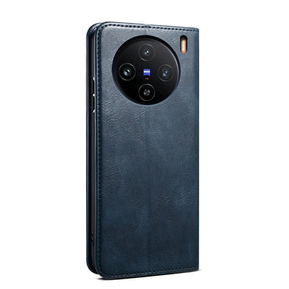 For vivo X100 Oil Wax Crazy Horse Texture Leather Phone Case(Blue) - vivo Cases by imak | Online Shopping UK | buy2fix