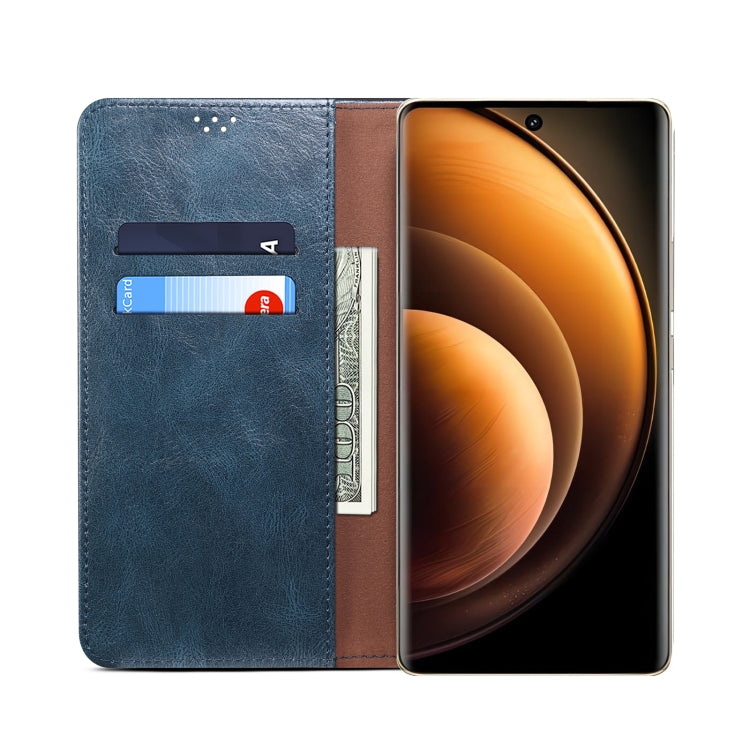 For vivo X100 Oil Wax Crazy Horse Texture Leather Phone Case(Blue) - vivo Cases by imak | Online Shopping UK | buy2fix