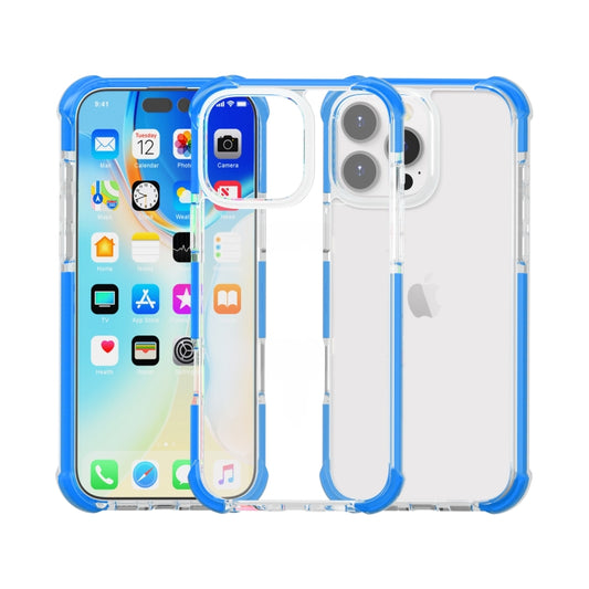 For iPhone 16 Pro Max Four-corner Shockproof TPU Hybrid Acrylic Phone Case(Blue) by buy2fix