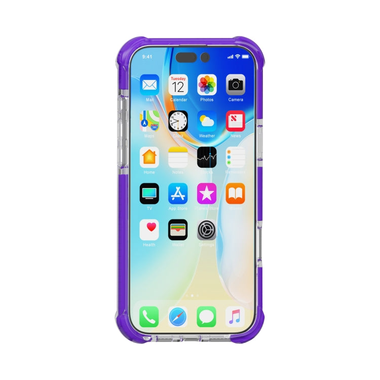 For iPhone 16 Pro Max Four-corner Shockproof TPU Hybrid Acrylic Phone Case(Purple) by buy2fix