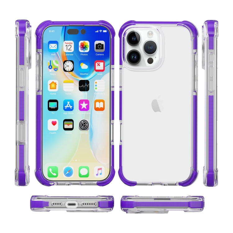 For iPhone 16 Pro Max Four-corner Shockproof TPU Hybrid Acrylic Phone Case(Purple) by buy2fix