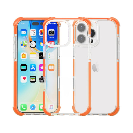 For iPhone 16 Pro Four-corner Shockproof TPU Hybrid Acrylic Phone Case(Orange) by buy2fix