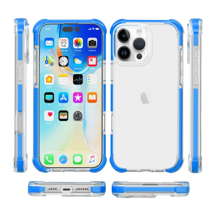 For iPhone 16 Pro Four-corner Shockproof TPU Hybrid Acrylic Phone Case(Blue) by buy2fix
