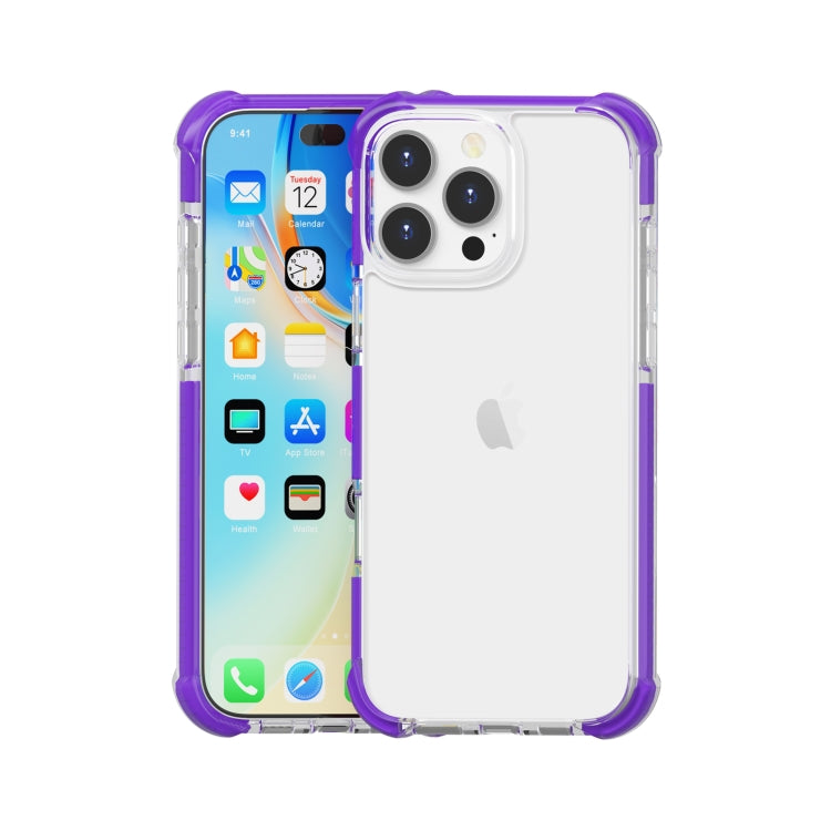 For iPhone 16 Pro Four-corner Shockproof TPU Hybrid Acrylic Phone Case(Purple) by buy2fix