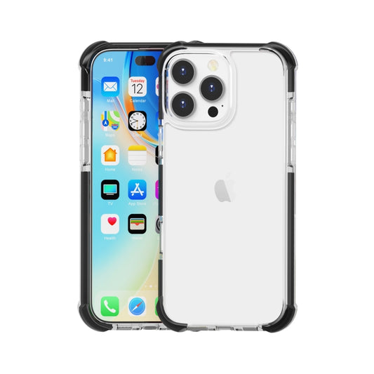 For iPhone 16 Pro Four-corner Shockproof TPU Hybrid Acrylic Phone Case(Black + Transparent) by buy2fix