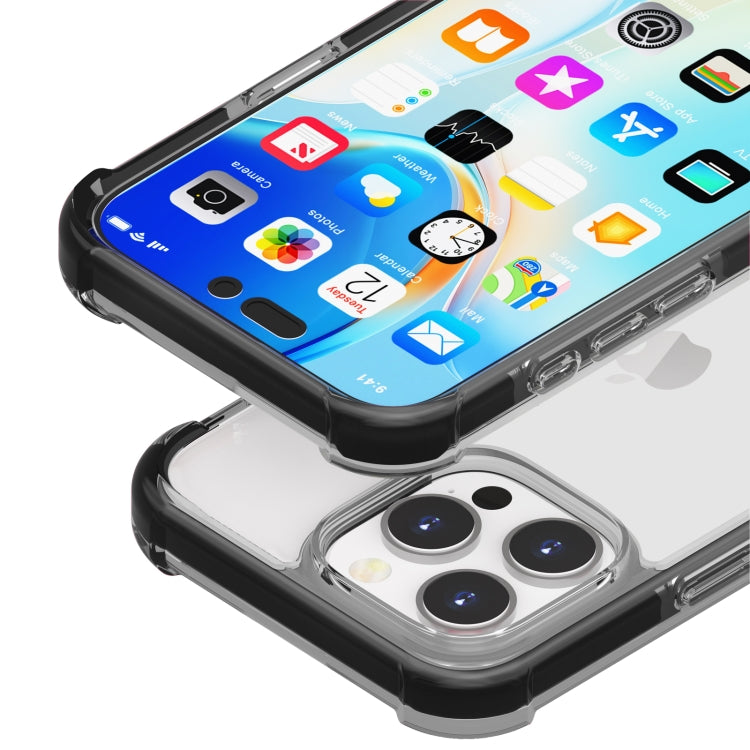 For iPhone 16 Pro Four-corner Shockproof TPU Hybrid Acrylic Phone Case(Black) by buy2fix