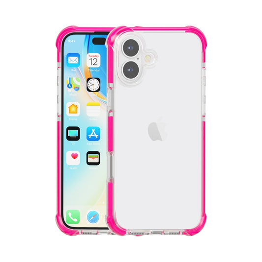 For iPhone 16 Plus Four-corner Shockproof TPU Hybrid Acrylic Phone Case(Pink) - iPhone 16 Plus Cases by buy2fix | Online Shopping UK | buy2fix