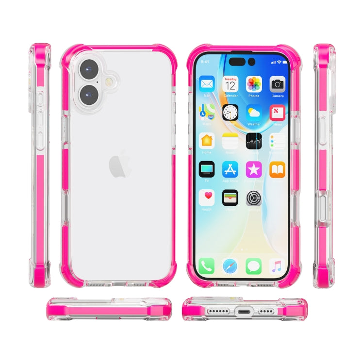 For iPhone 16 Plus Four-corner Shockproof TPU Hybrid Acrylic Phone Case(Pink) - iPhone 16 Plus Cases by buy2fix | Online Shopping UK | buy2fix