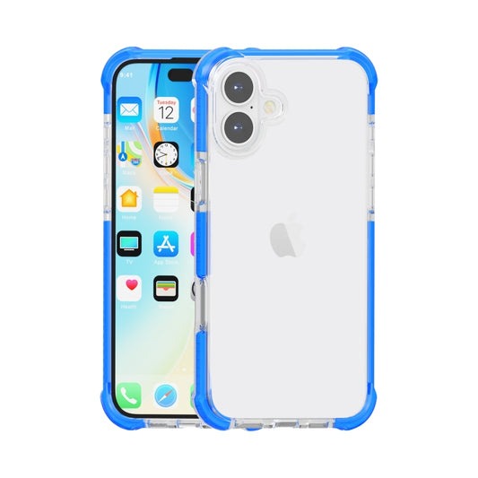 For iPhone 16 Plus Four-corner Shockproof TPU Hybrid Acrylic Phone Case(Blue) - iPhone 16 Plus Cases by buy2fix | Online Shopping UK | buy2fix