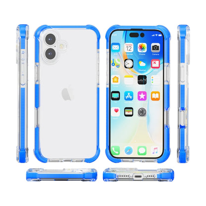 For iPhone 16 Plus Four-corner Shockproof TPU Hybrid Acrylic Phone Case(Blue) - iPhone 16 Plus Cases by buy2fix | Online Shopping UK | buy2fix