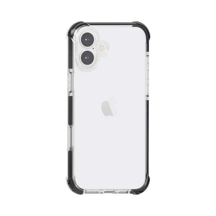 For iPhone 16 Plus Four-corner Shockproof TPU Hybrid Acrylic Phone Case(Black + Transparent) - iPhone 16 Plus Cases by buy2fix | Online Shopping UK | buy2fix
