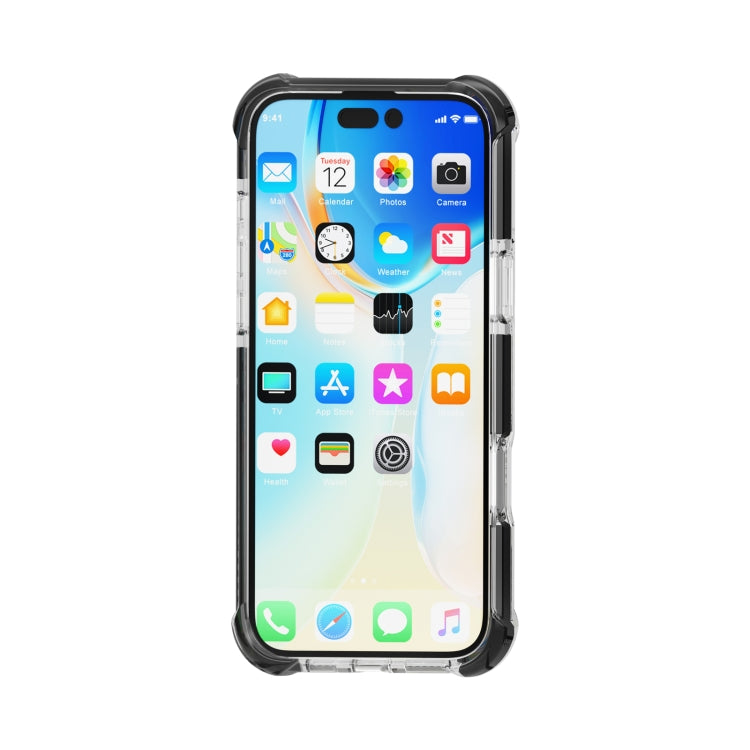 For iPhone 16 Plus Four-corner Shockproof TPU Hybrid Acrylic Phone Case(Black + Transparent) - iPhone 16 Plus Cases by buy2fix | Online Shopping UK | buy2fix