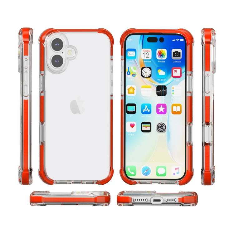 For iPhone 16 Plus Four-corner Shockproof TPU Hybrid Acrylic Phone Case(Red) - iPhone 16 Plus Cases by buy2fix | Online Shopping UK | buy2fix