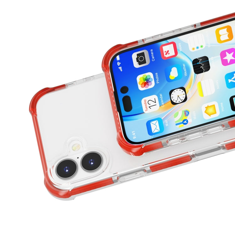 For iPhone 16 Plus Four-corner Shockproof TPU Hybrid Acrylic Phone Case(Red) - iPhone 16 Plus Cases by buy2fix | Online Shopping UK | buy2fix