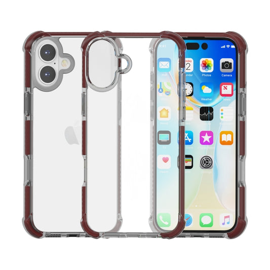 For iPhone 16 Plus Four-corner Shockproof TPU Hybrid Acrylic Phone Case(Brown) - iPhone 16 Plus Cases by buy2fix | Online Shopping UK | buy2fix