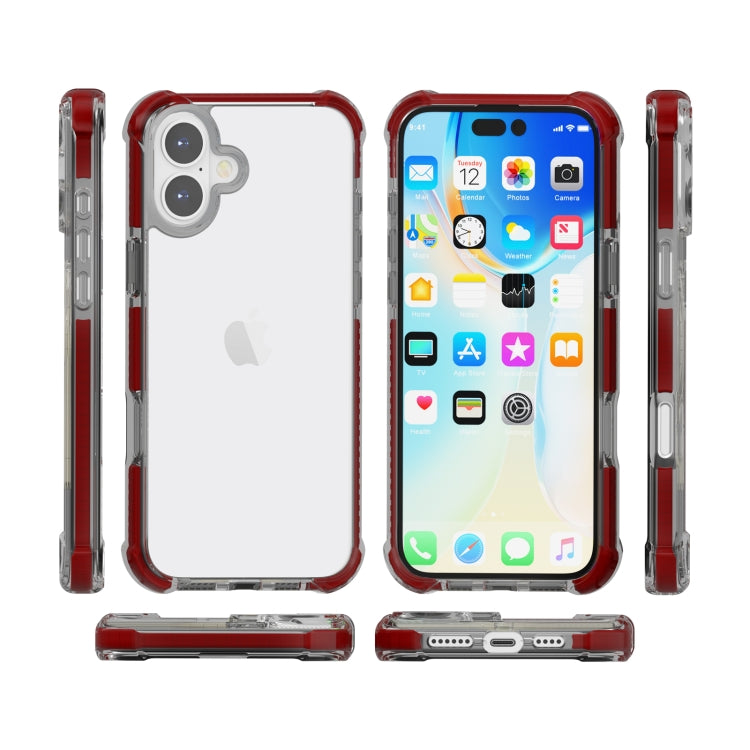 For iPhone 16 Plus Four-corner Shockproof TPU Hybrid Acrylic Phone Case(Brown) - iPhone 16 Plus Cases by buy2fix | Online Shopping UK | buy2fix