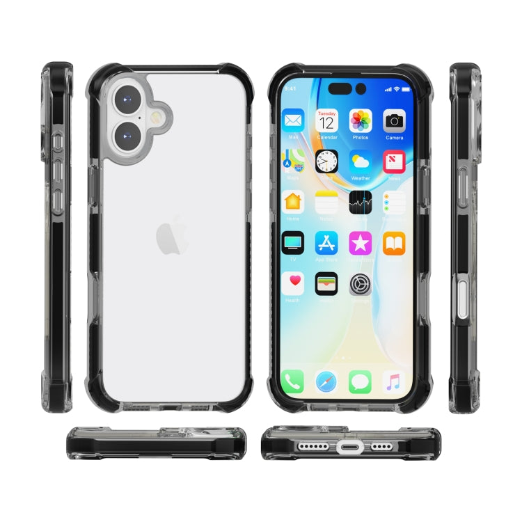 For iPhone 16 Plus Four-corner Shockproof TPU Hybrid Acrylic Phone Case(Black) - iPhone 16 Plus Cases by buy2fix | Online Shopping UK | buy2fix