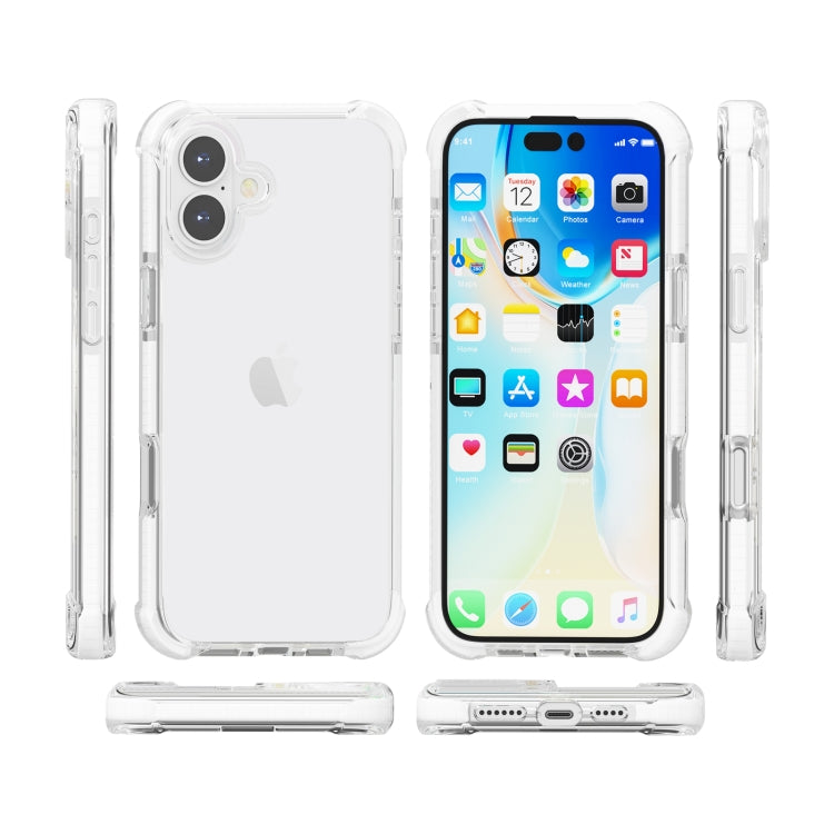 For iPhone 16 Plus Four-corner Shockproof TPU Hybrid Acrylic Phone Case(Transparent) - iPhone 16 Plus Cases by buy2fix | Online Shopping UK | buy2fix