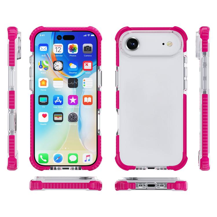 For iPhone Air Four-corner Shockproof TPU Hybrid Acrylic Phone Case(Pink) - iPhone Air Cases by buy2fix | Online Shopping UK | buy2fix
